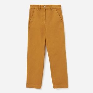 Everlane Straight Leg Crop Pants in Golden Brown